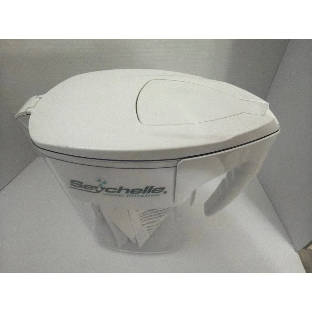 Seychelle Water Filtration Pitcher White Clear‎ with Flushing Accessories